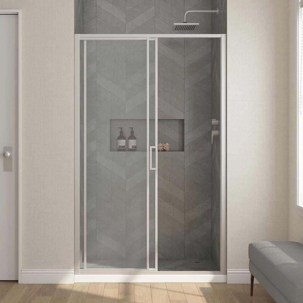 Ove Decors Stanford 48 In. W X 74 In. H Sliding Clear Straight Alcove Shower Door