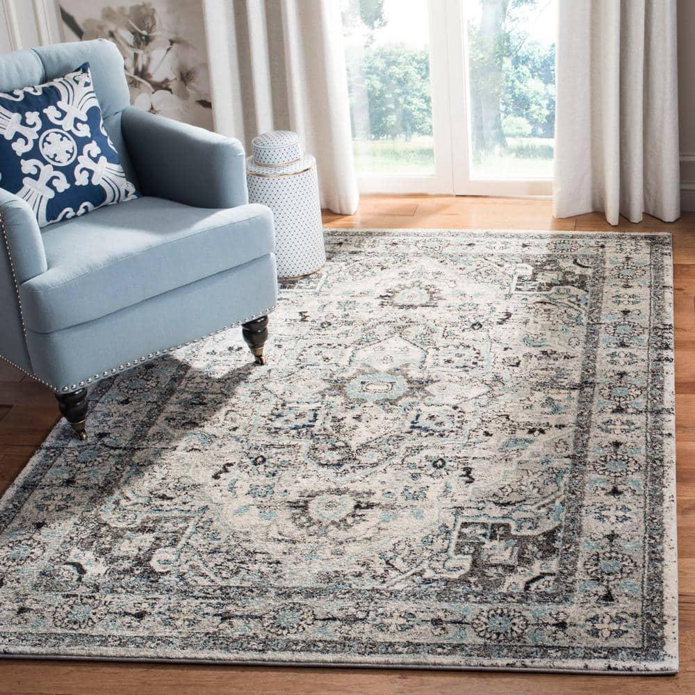 Madison 900 MAD924 Machine Made Indoor Area Rug - Light Grey/Blue - 5'3"x7'6" - Safavieh