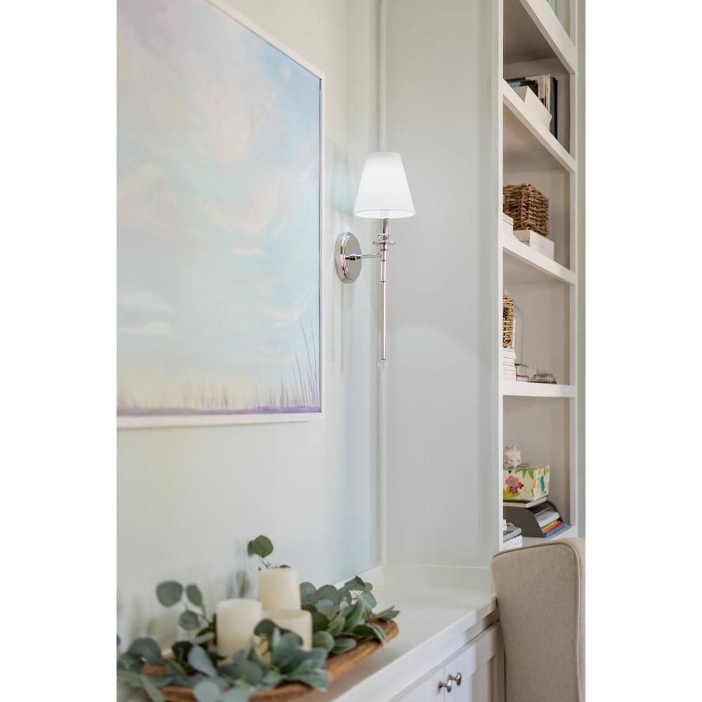 RIV-382-PN-Crystorama Lighting-Riverdale 1-Light Wall Sconce in Traditional Style including 2 Stem Styles - 6 Inches Wide by 14.5 Inches High-Polished