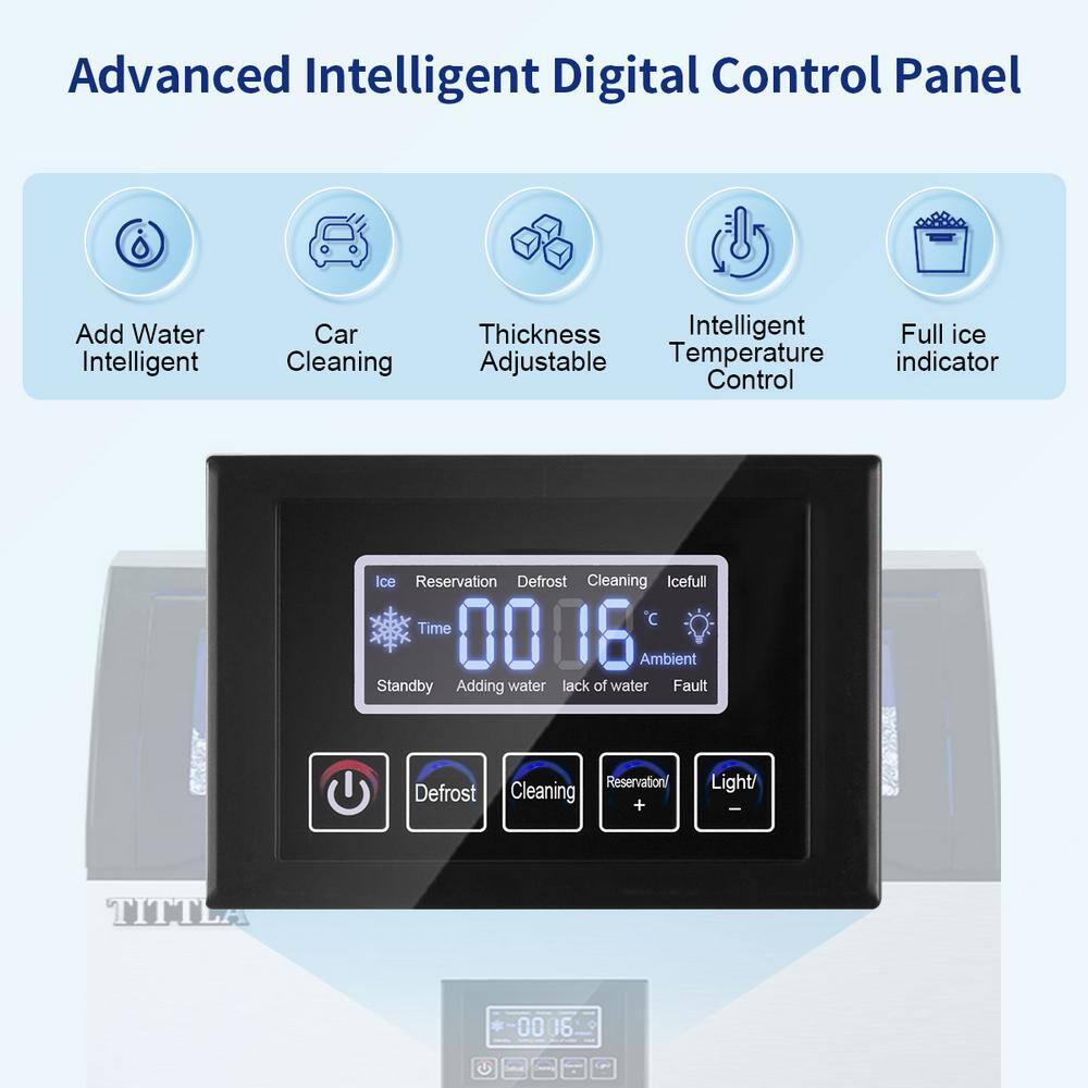 Tittla 24.3 In. 320 Lbs. Built-in Ice Maker with Flip-Up Door, Water Filter, Scoop, and 55 Lbs. Storage Bin