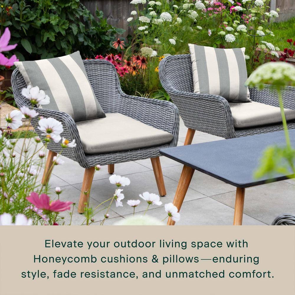 Honeycomb Outdoor Universal Seat Cushion (2-Pack) - Textured Solid Bone