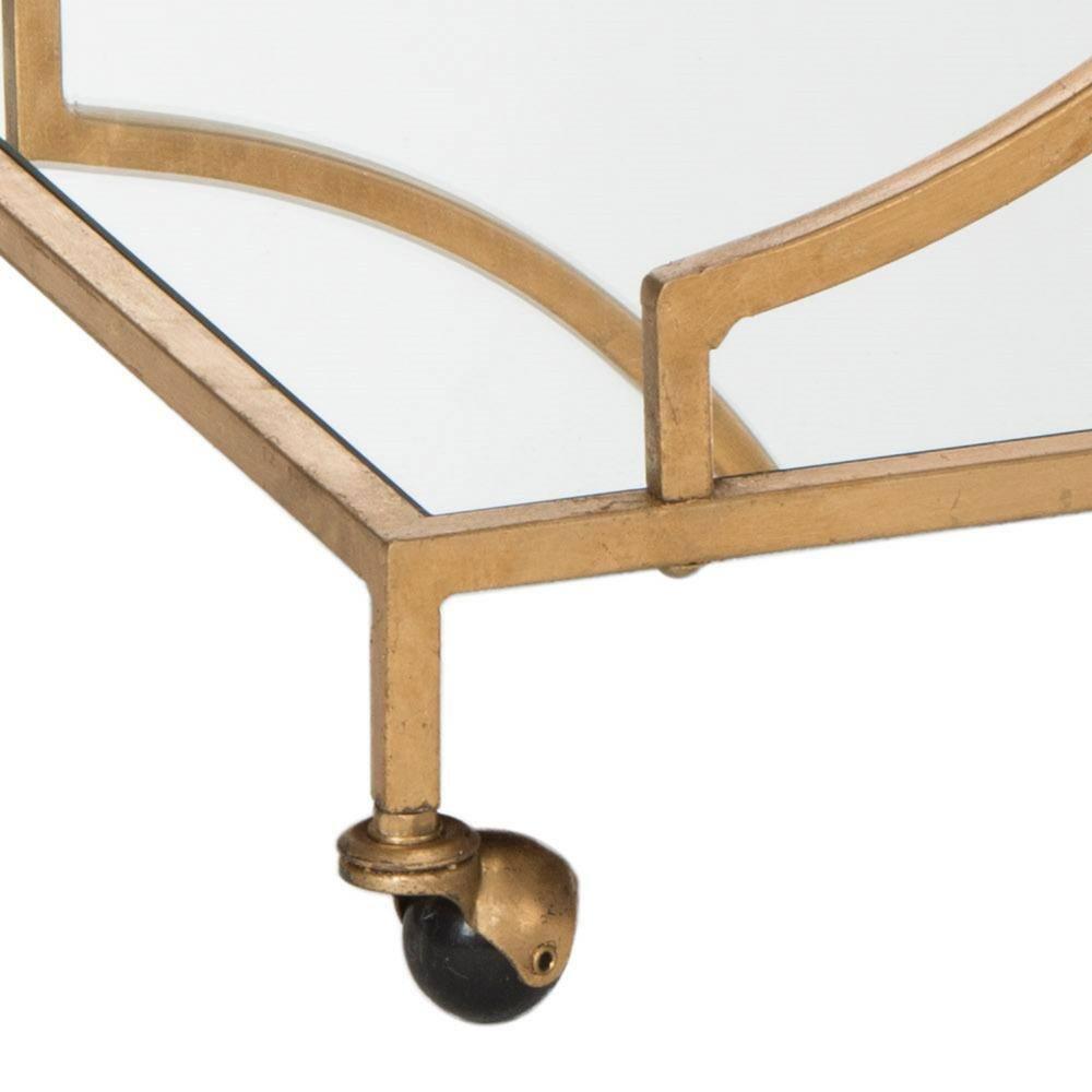 Ignatius Bar Cart - FOX2555B - Gold/Mirror - Safavieh