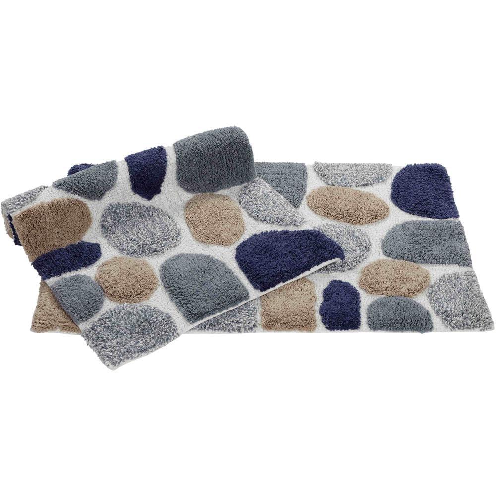 2pc 32"x20" Pebbles Bath Rug Set Gray/Blue - Chesapeake Merchandising