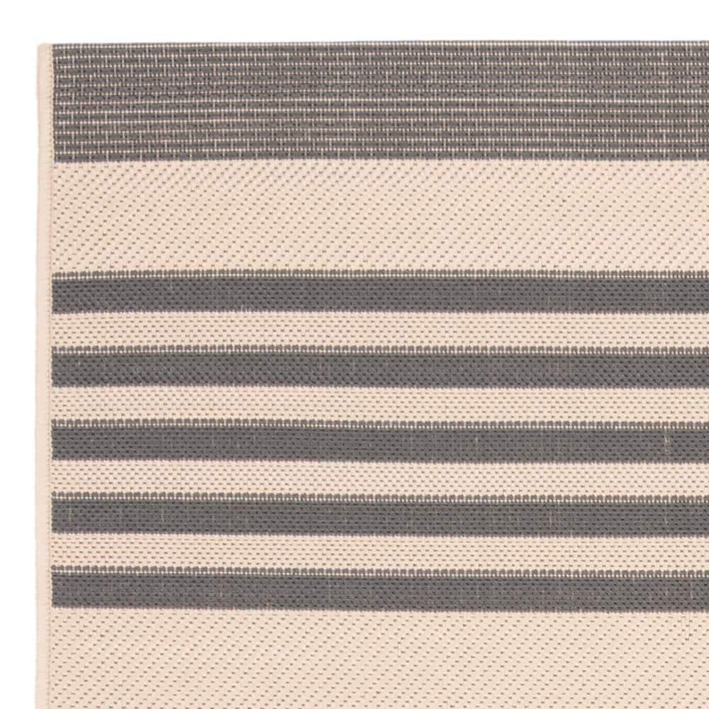 Courtyard CY6062 Power Loomed Indoor/Outdoor Area Rug - Grey/Bone - 4'x4' - Safavieh.