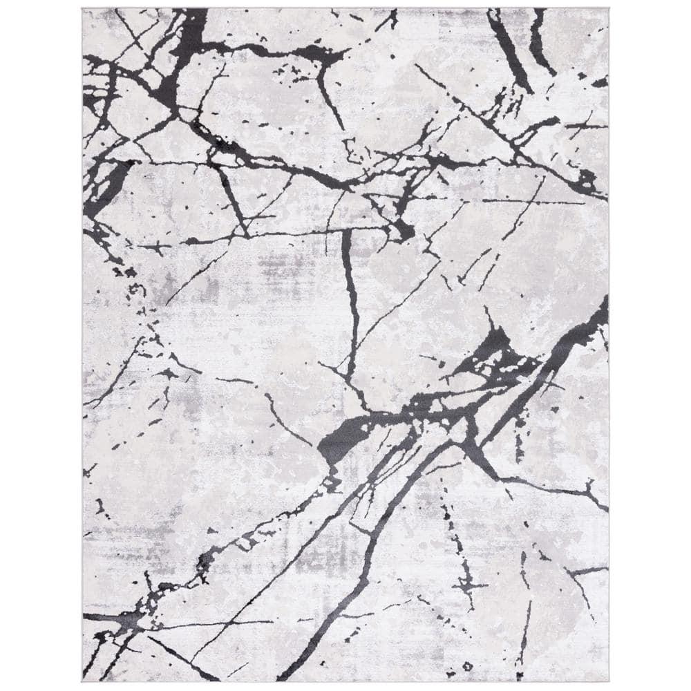 Amelia ALA293 Power Loomed Indoor Area Rug - Grey/Black - 8'x10' - Safavieh