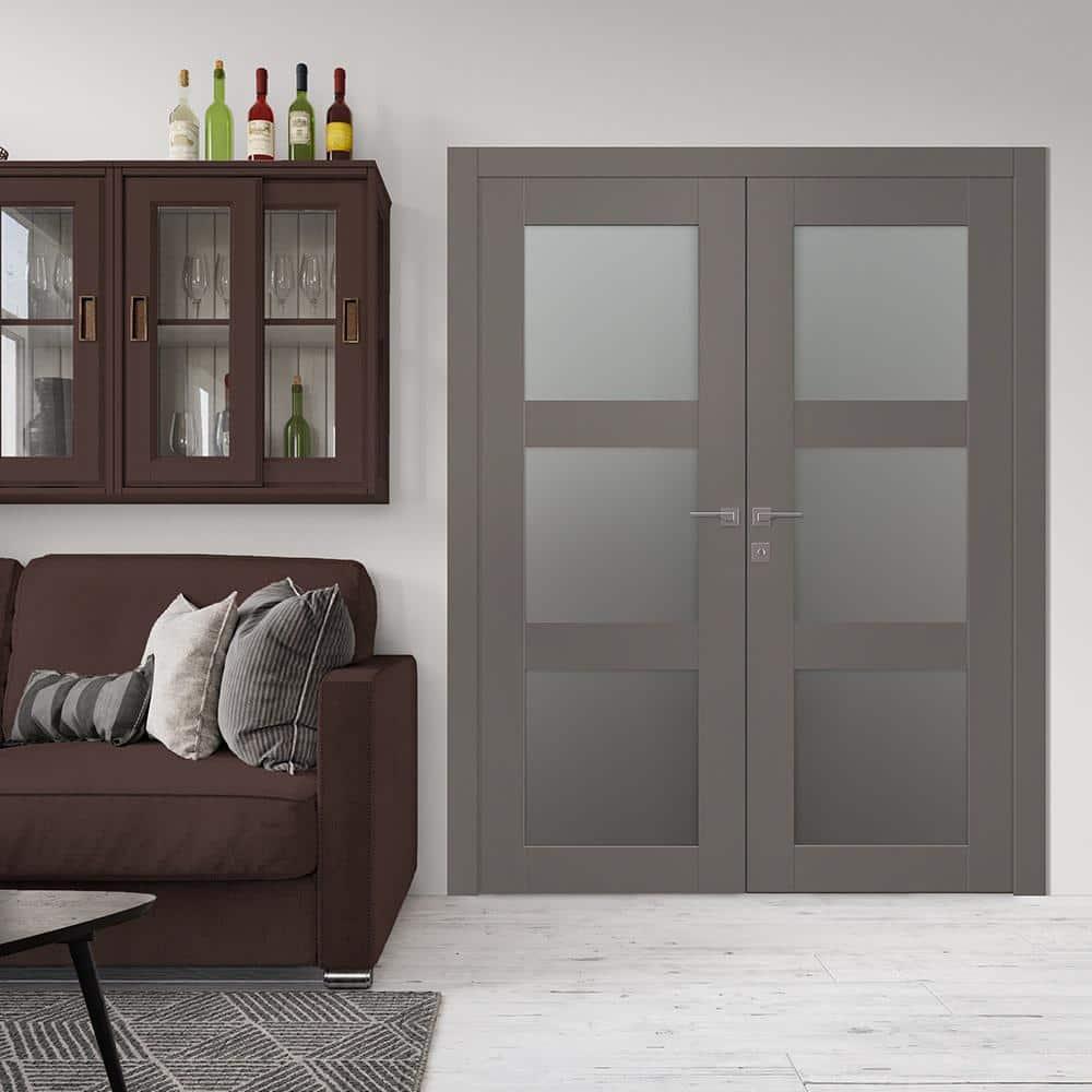 Belldinni Avon 3 Lite Manufactured Wood and Glass Composite Double Frech Doors & Reviews | Wayfair