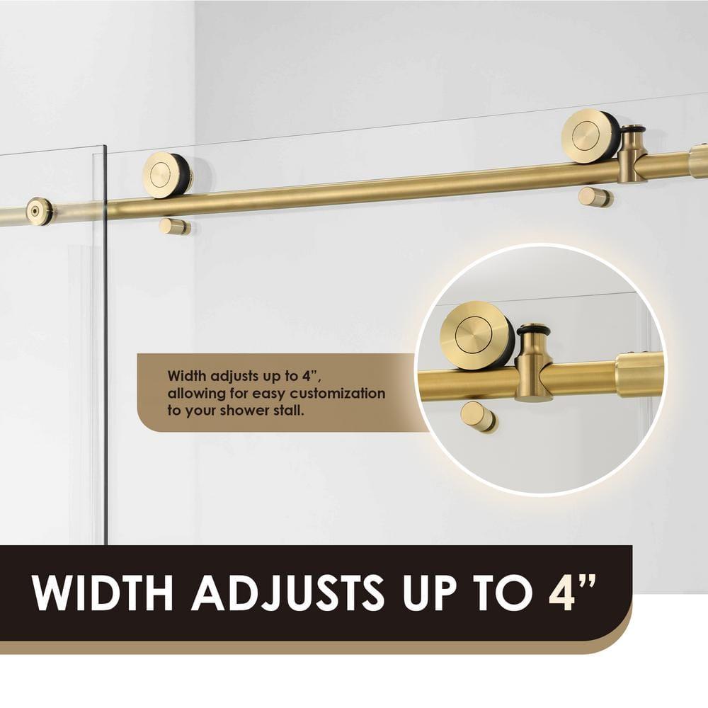 56" - 60" W x 58" H Single Sliding Frameless Tub Door