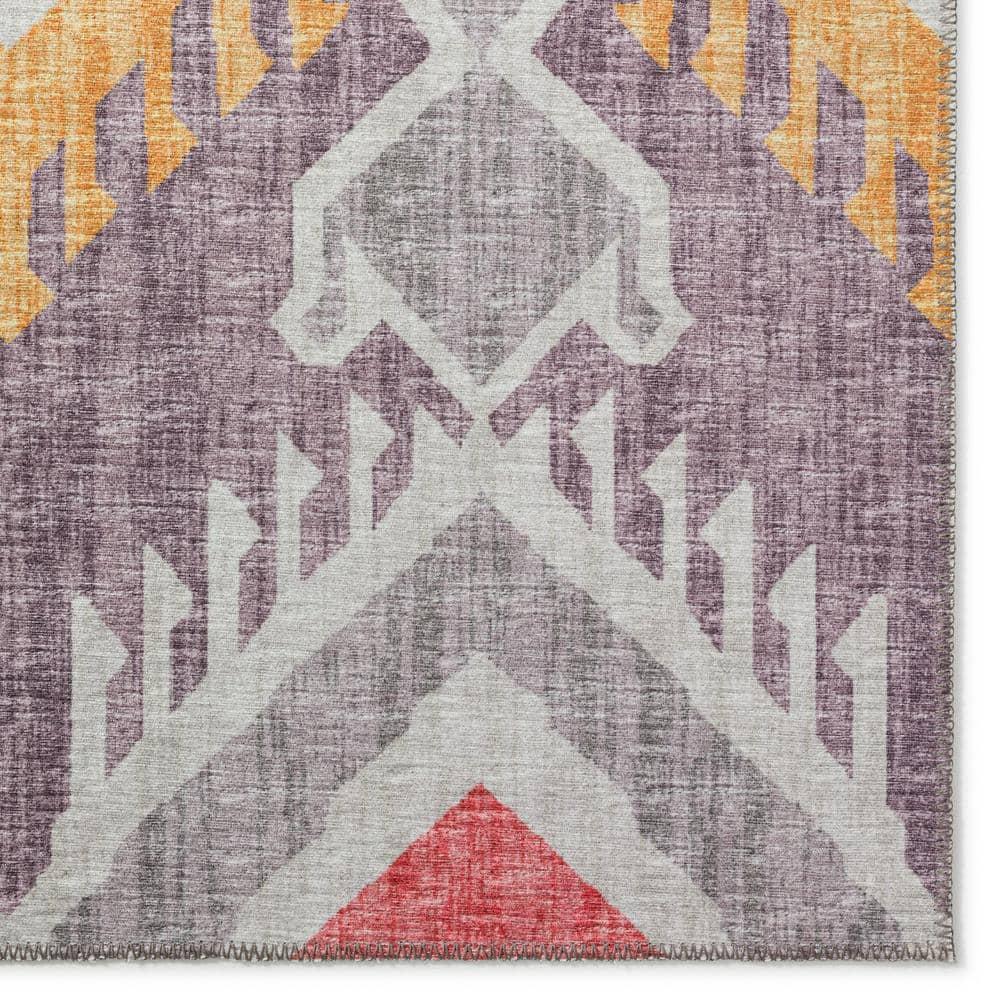 Addison Rugs Indoor/ Outdoor Addison Yuma Southwest Ikat Washable Area Rug 5' x 7'6" - Purple