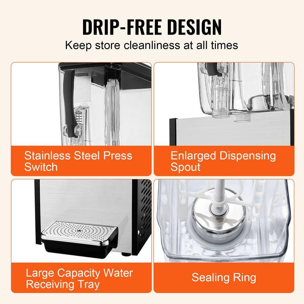 VEVOR Commercial Beverage Dispenser 12L Cold Juice Ice Drink Dispenser for Party