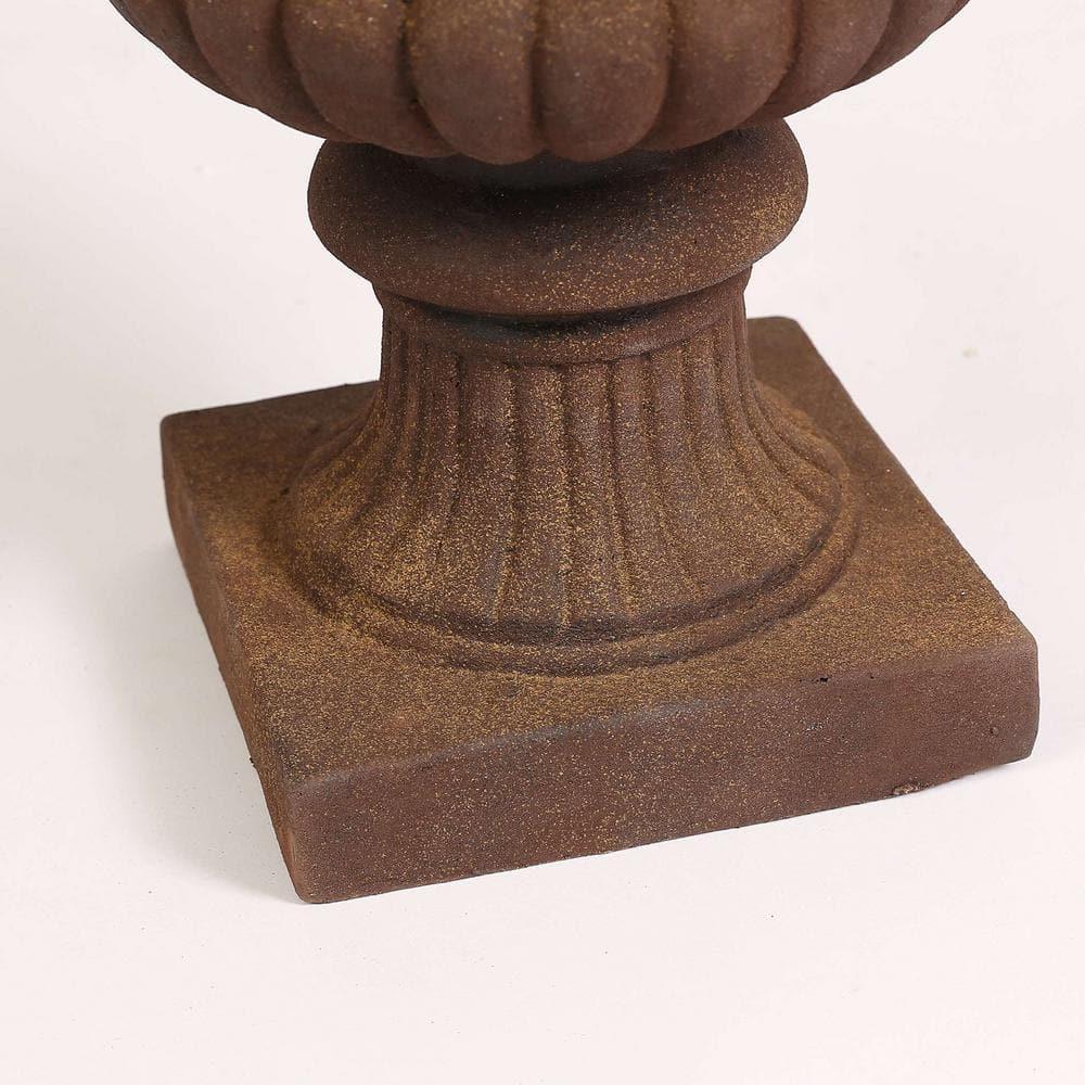 LuxenHome Rustic Brown MgO Indoor/Outdoor Urn Planter, 21.3" H