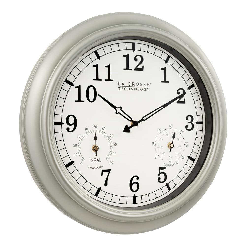 JIAHAO WT-3181PL-Q Quartz Indoor/Outdoor Wall Clock, 18"