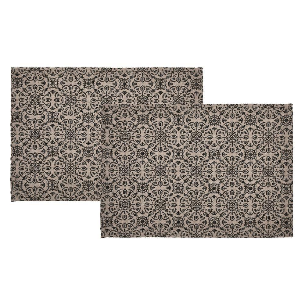 VHC Brands Placemat 13x19 Set of 2, Cotton Dining Room, Kitchen Placemat, Dining Table Placemats, Place Mat, Custom House Collection, Rectangle 13x19, Natural