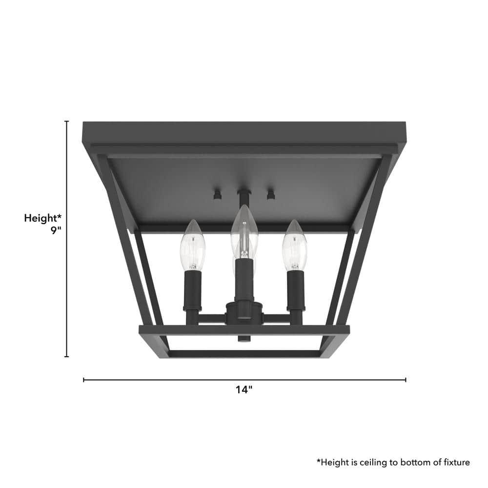 Hunter Fan Laurel Ridge 4 - Light 14'' Lantern Square / Rectangle Flush Mount