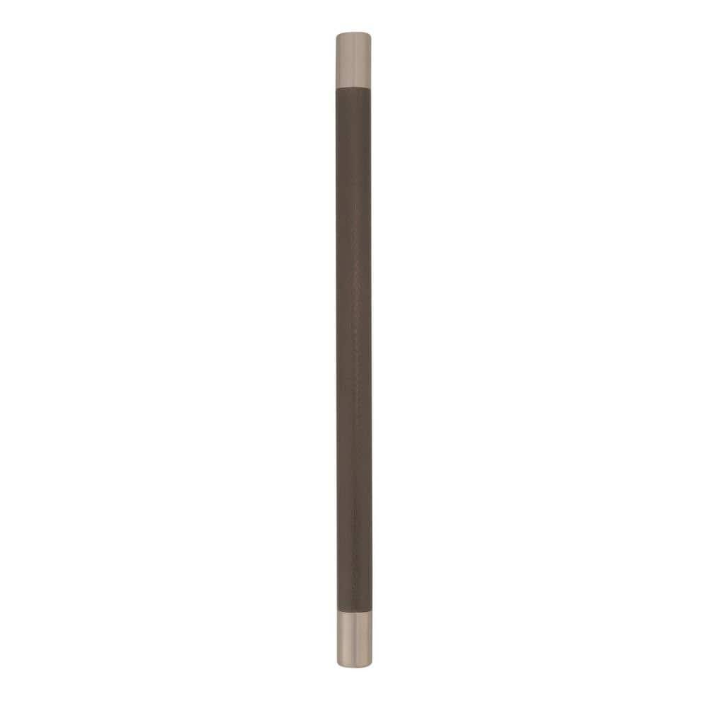Amerock Esquire 10-1/16 inch (256mm) Center-to-Center Satin Nickel/Oil-Rubbed Bronze Cabinet Pull