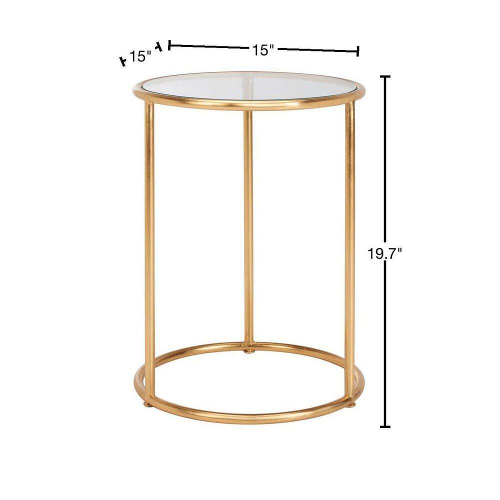 Shay Accent Table - FOX2523B - Gold/Clear - Safavieh Couture