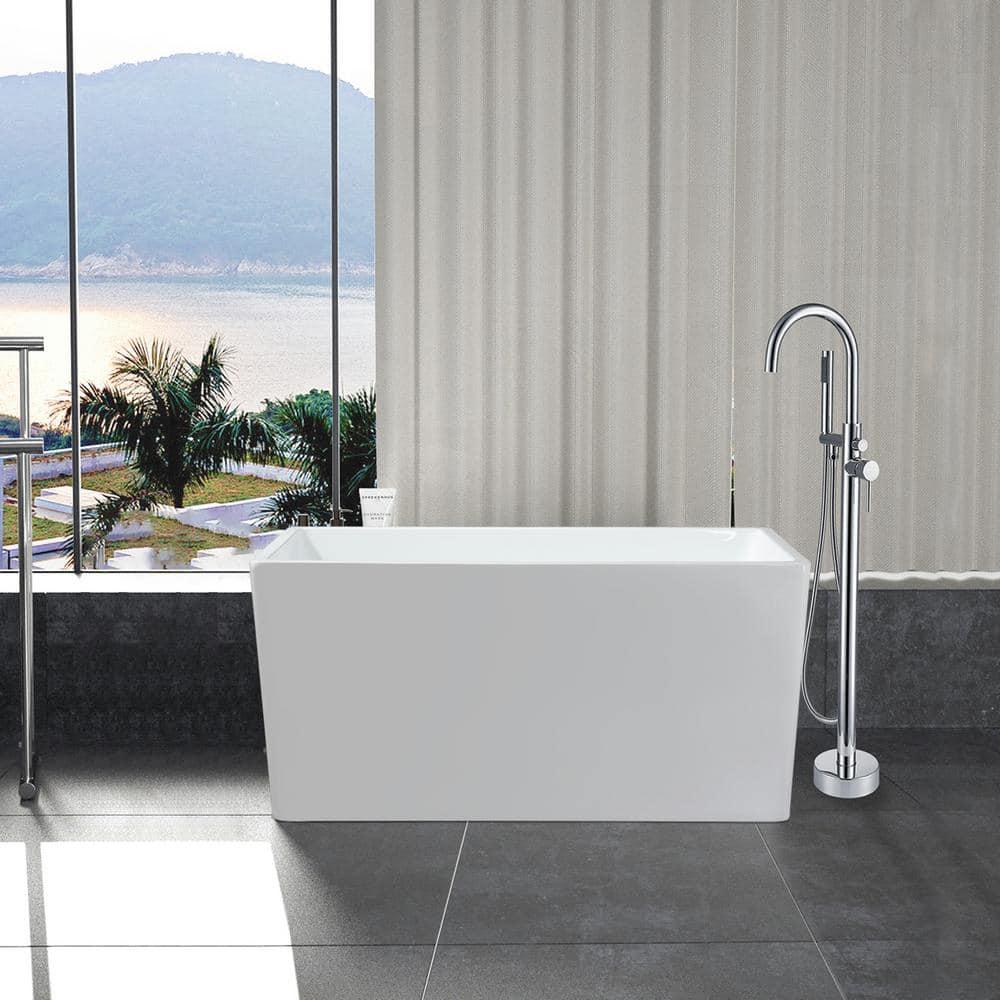 43.25'' x 27.5" Freestanding Soaking Acrylic Bathtub