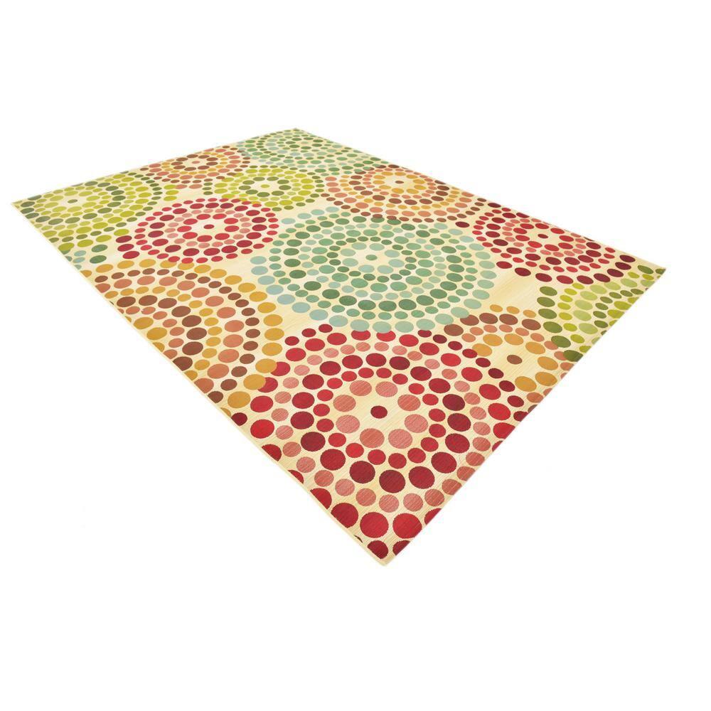 Unique Loom 8' 0 x 11' 4 Beige Outdoor Modern Spark Area Rug