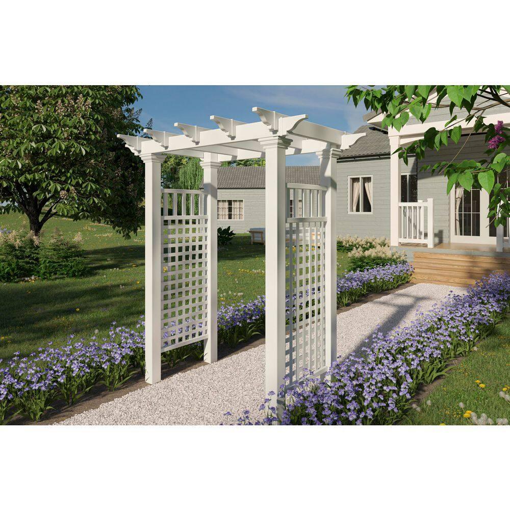 Fairfield White Vinyl Traditional Garden Arbor