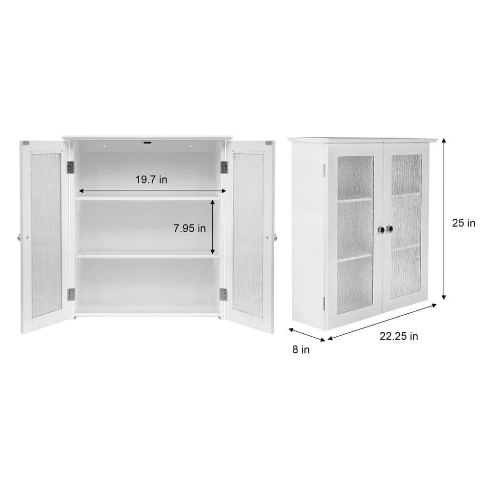 Teamson Home Connor 22.24" x 25" 2-Door Removable Wall Cabinet, White