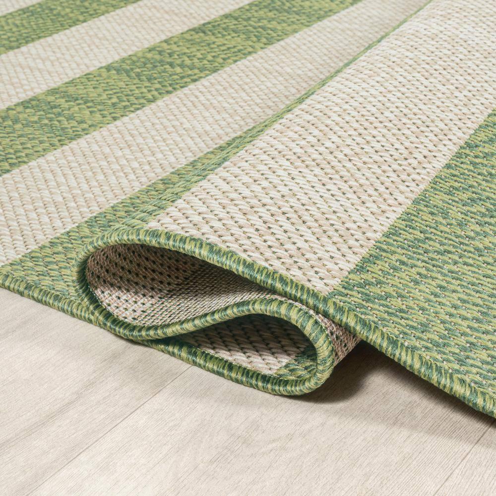 4' x 6' Negril Two-Tone Wide Stripe Indoor/Outdoor Area Rug, Green/Cream - JONATHAN Y