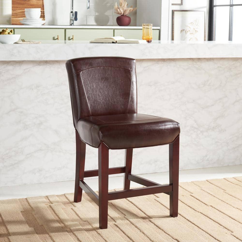 Ken Counter Stool - HUD8202 - Brown - Safavieh