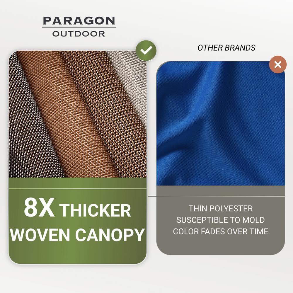 Paragon-Outdoor Florence 11 ft. x 11 ft. Aluminum Pergola in Gray Powder-Coated Finish with Adjustable Canopy