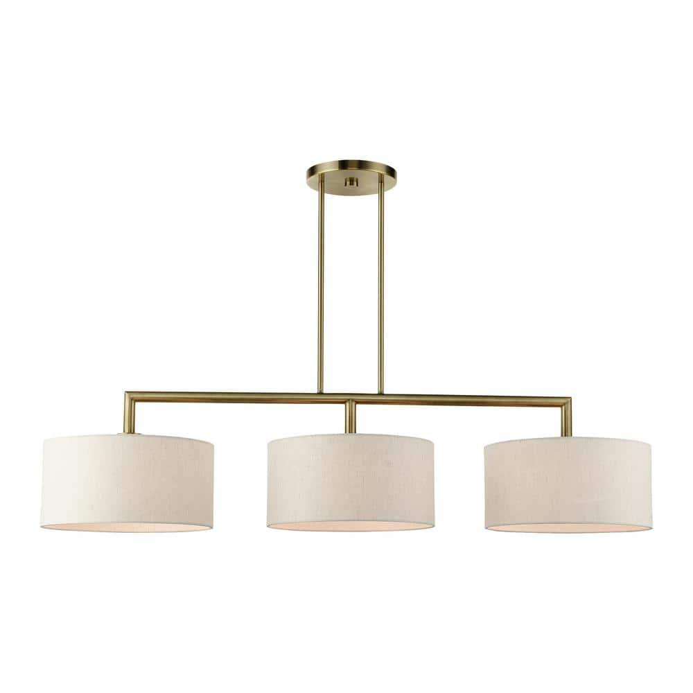 Livex Lighting Meridian 3 - Light Chandelier in  Antique Brass