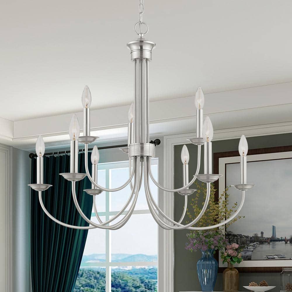 Livex Lighting Estate 9 - Light Chandelier in  Brushed Nickel