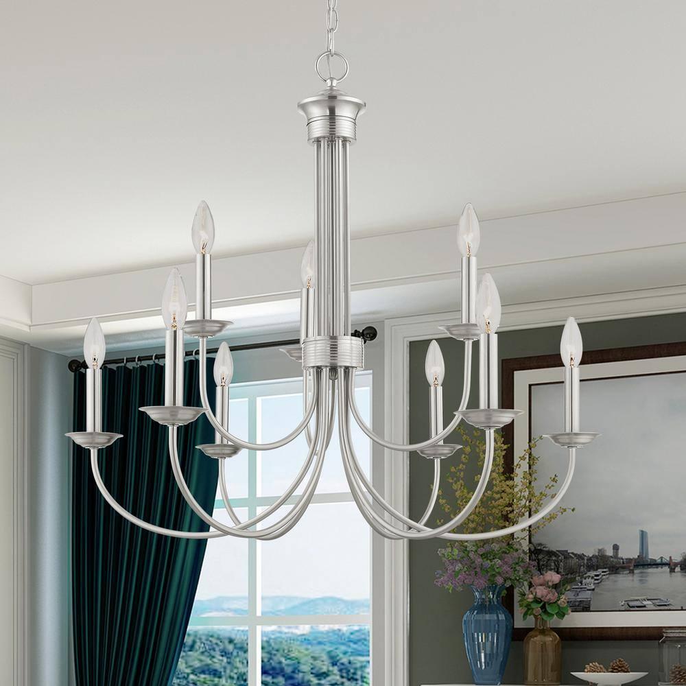 Livex Lighting Estate 9 - Light Chandelier in  Brushed Nickel