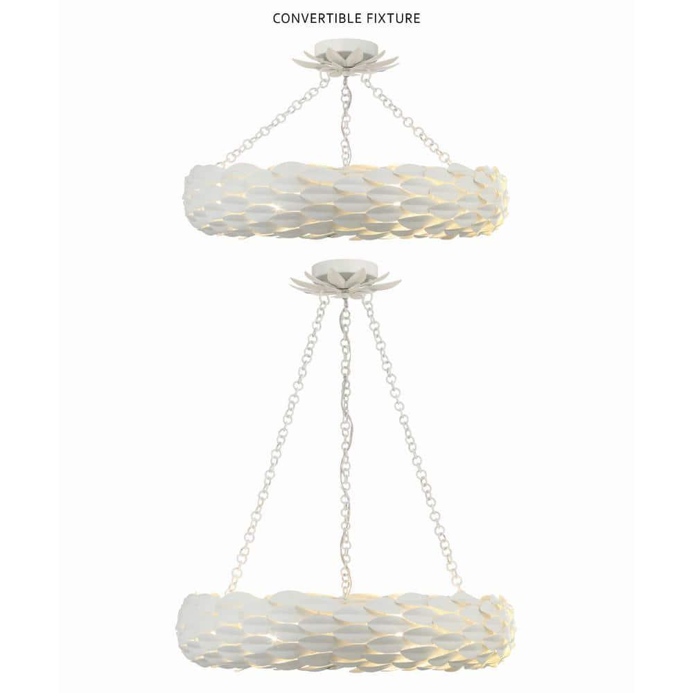 Crystorama Lighting Broche 6 - Light Pendant in  Matte White