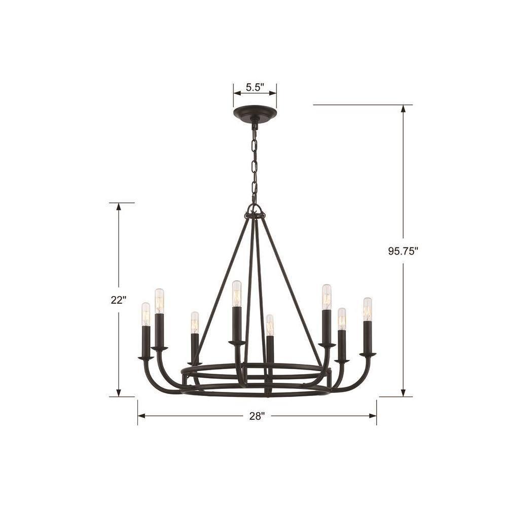8 Light Chandelier-Matte Black Finish Bailey Street Home 49-Bel-4173355