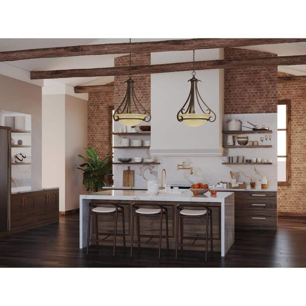 Fleur De Lis Living Lilly 3 - Light Forged Bronze Unique/Statement Pendant