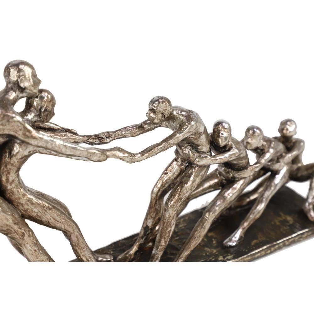 13" x 8" Silver Polystone People Sculpture, by DecMode