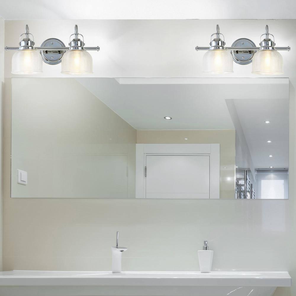 17.25" Metal/Glass Vanity Wall Light, ETL Listed, Bright Bathroom Fixture - JONATHAN Y