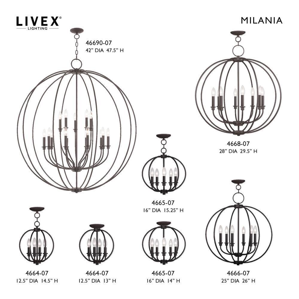 Livex Lighting - Milania - 15 Light Foyer Chandelier in Farmhouse Style - 42