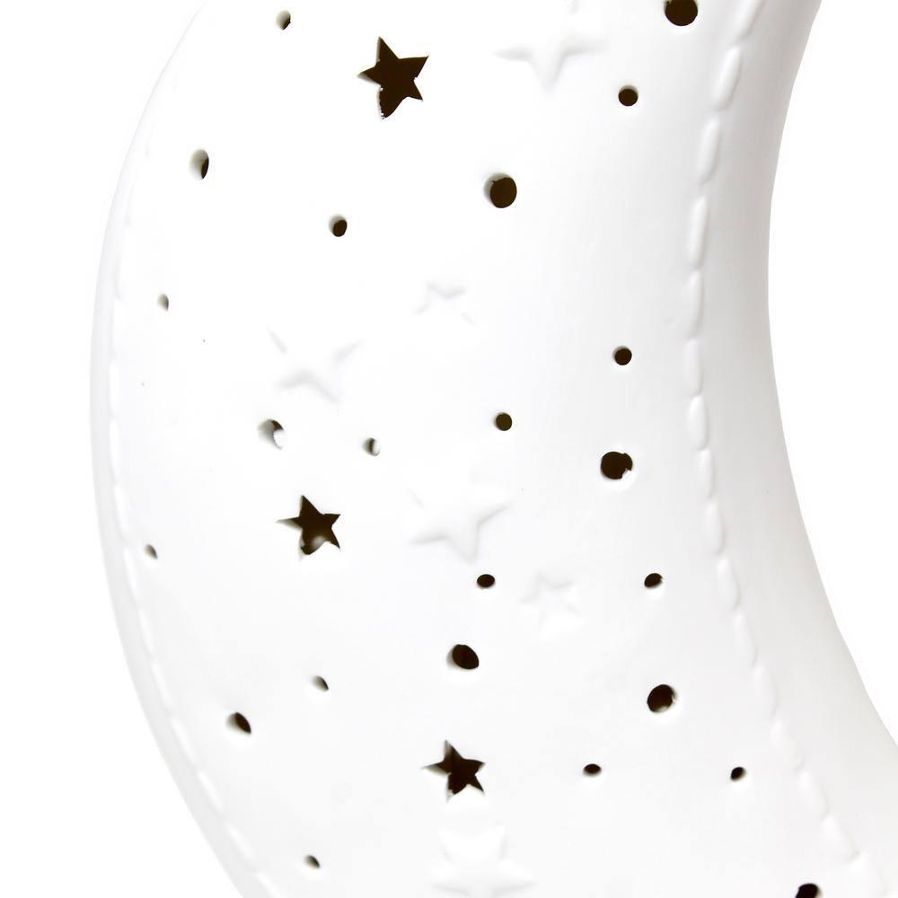 Porcelain Moon Shaped Table Lamp White - Simple Designs: Ceramic, ETL Listed, No Assembly Required