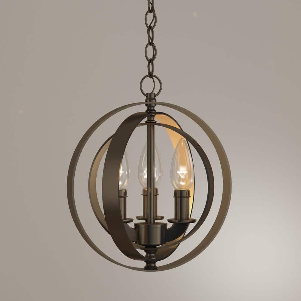 Progress Lighting Equinox 3-Light Mini-Pendant, Antique Bronze, No Shade