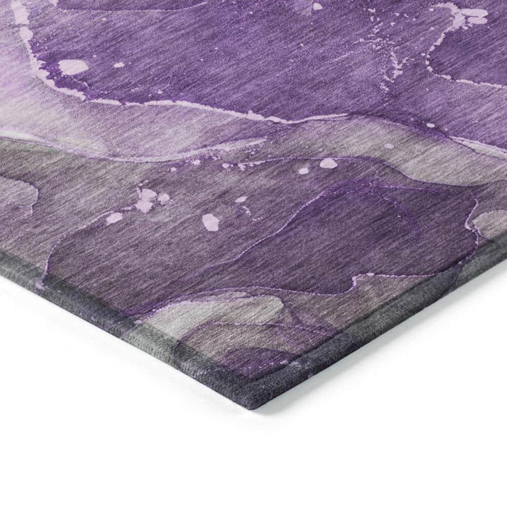 Addison Rugs Chantille Indoor/Outdoor Transitional Watercolors Purple Washable Rectangle Rug, 1'8" x 2'6"