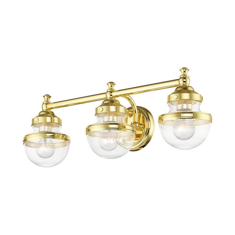 Livex Lighting Oldwick 3 - Light Vanity in  Polished Brass