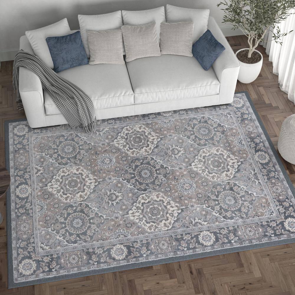 Tayse Madison Area Rug MDN3609 Traditional Gray Garland Repeat 2' x 3' Rectangle
