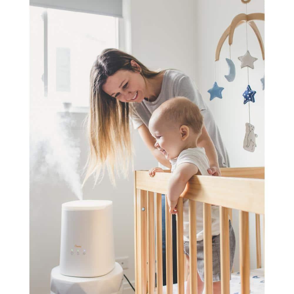 Crane USA 1.2 Gal. Cool Mist Ultrasonic Tabletop Humidifier 500 Sq. Ft., With Night Light, For Bedroom