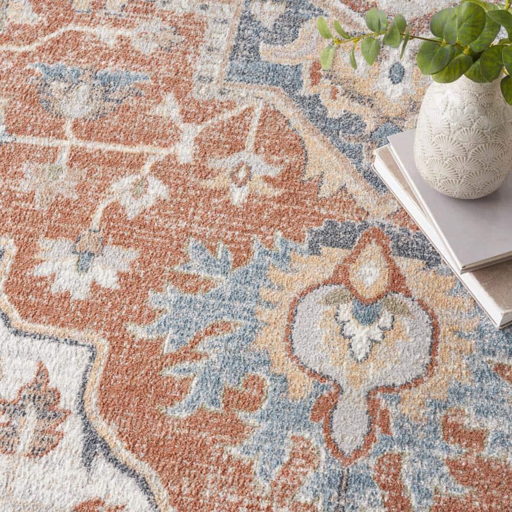 Nourison Astra Machine Washable Vintage Medallion Indoor Rug Gold/Multicolor 9' x 12'