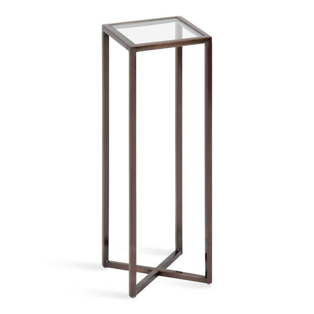 Kate and Laurel Jaspur Square Metal Drink Table, 7x7x21, Bronze