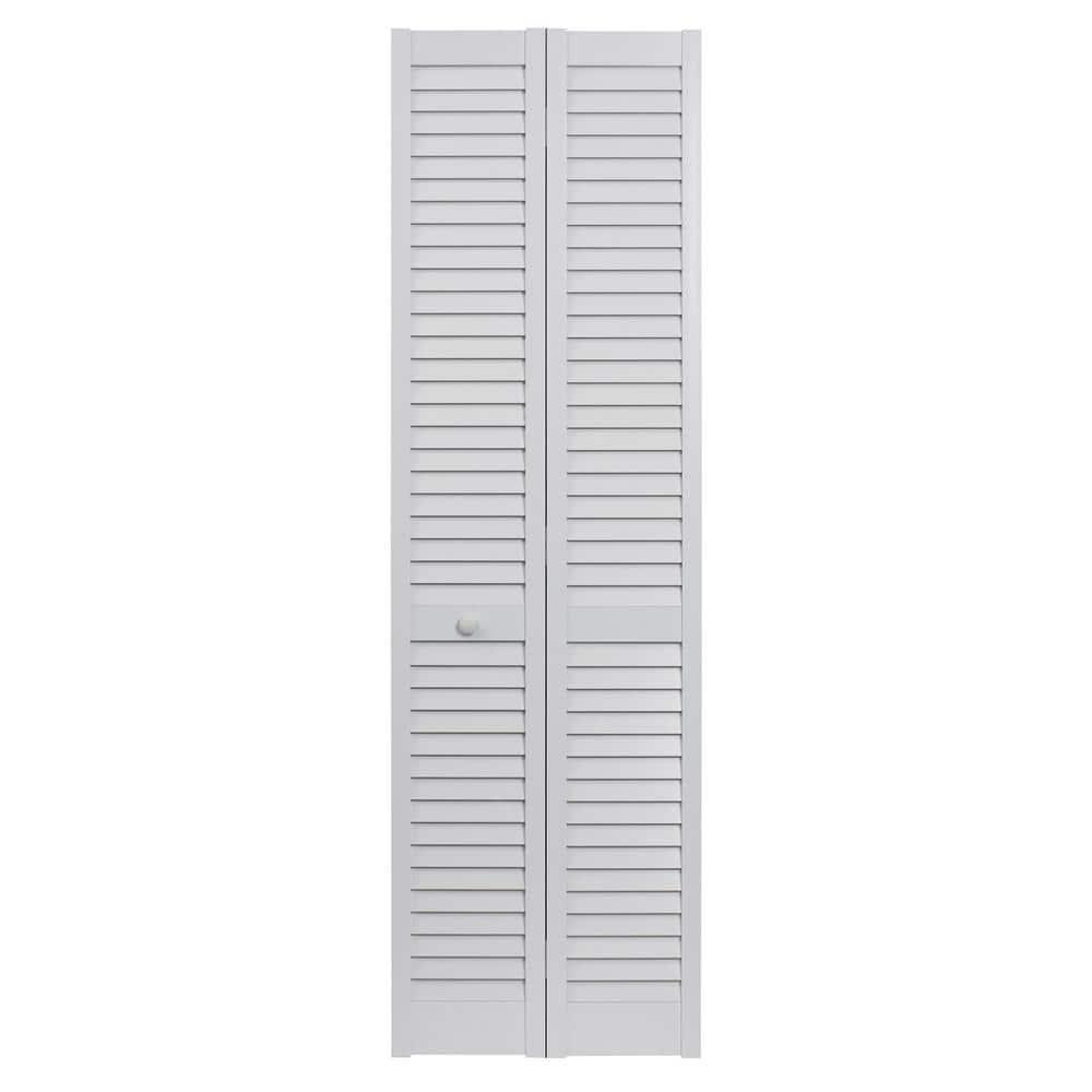 Seabrooke Louvered PVC Bifold Door fits 30"w x 80"h White