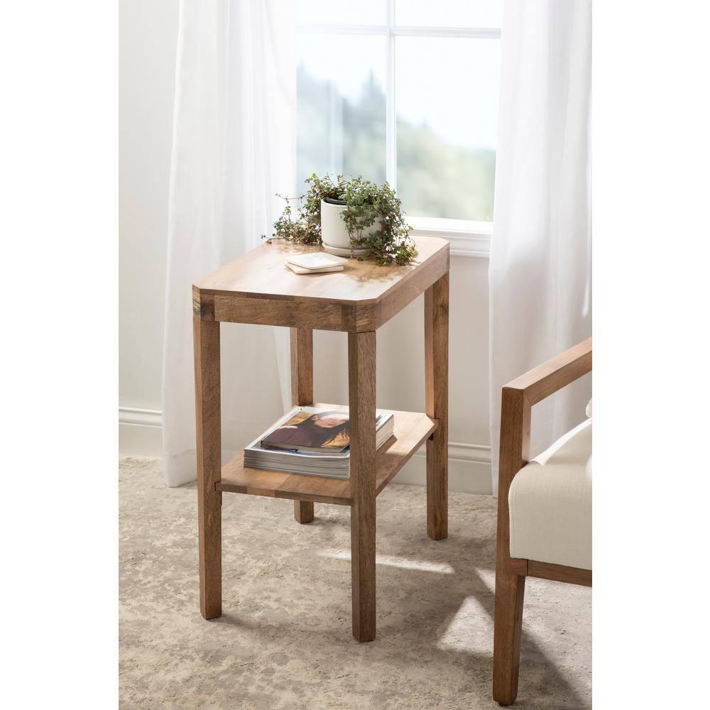 Kate and Laurel Talcott Rectangle Wood Side Table, 22x14x26, Natural