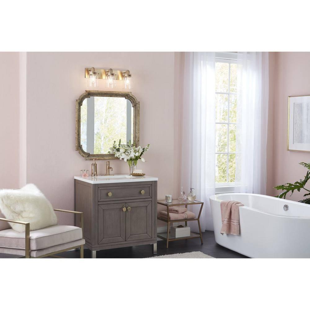 Progress Lighting Calhoun 3-Light Vintage Brass Bath Vanity