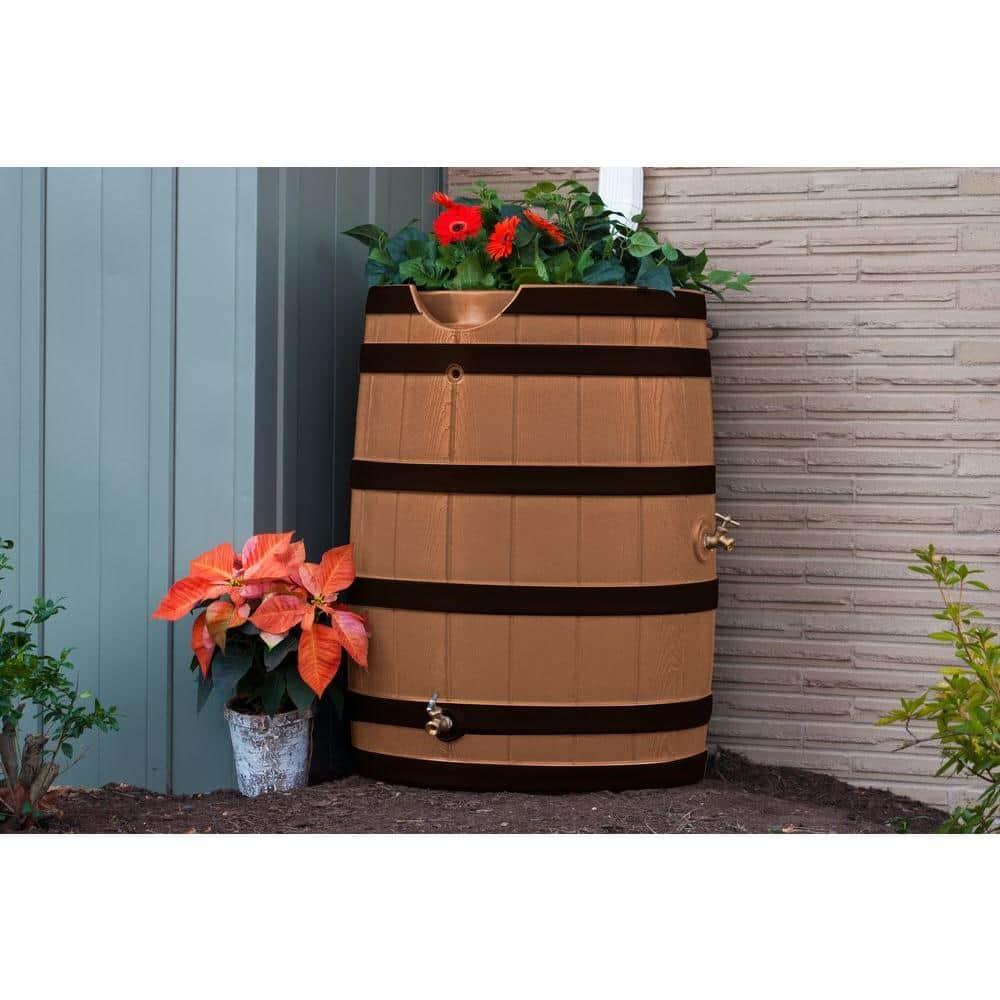 Good Ideas Good Ideas 65 Gallons Resin Drainable Dual Overflow Rain Barrel