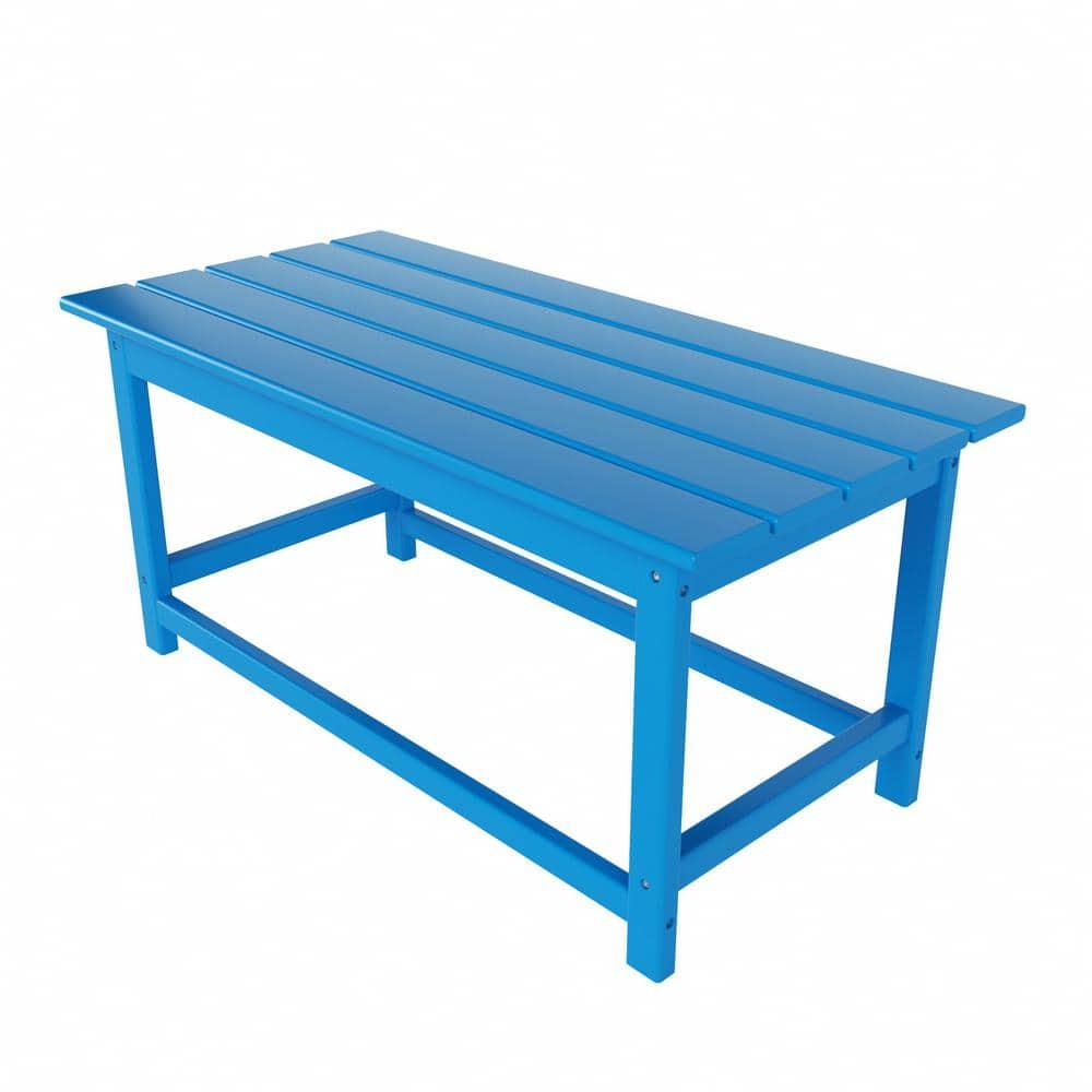 Polytrends  Laguna Hdpe All Weather Outdoor Patio Coffee And Side Tables (3-Piece Set) Pacific Blue
