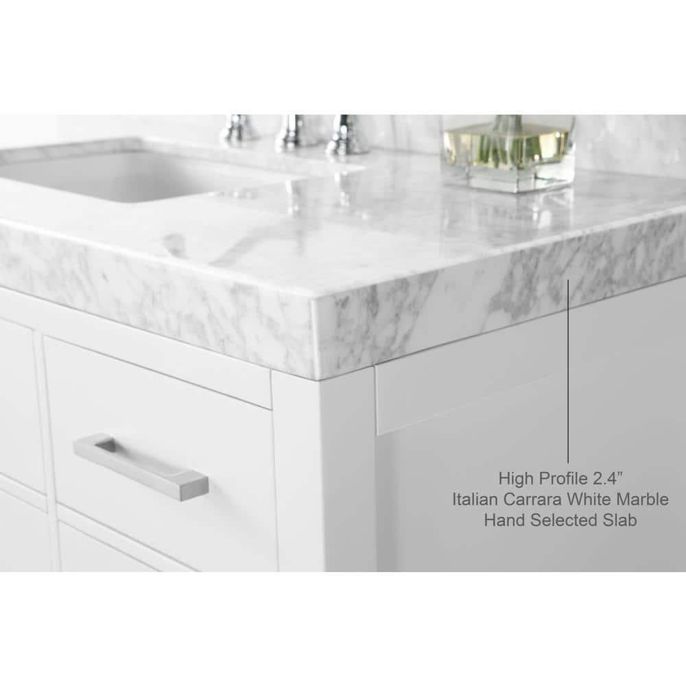 Elizabeth 72'' White Double Vanity with Carrara Marble Top