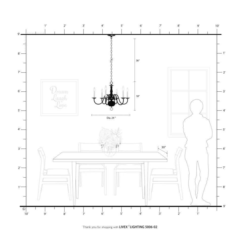 Livex Williamsburgh Chandelier in Polished Brass